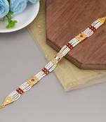 Maroon & white color kundan matha patti