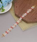 Red & white color matha patti