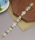 Green & white color kundan matha patti