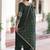 Green faux blooming embroidered kurti pant with dupatta