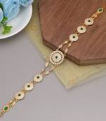 Green & white color matha patti