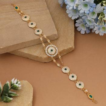 Green & white color matha patti 2