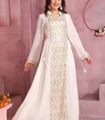 Designer Jalabiya with Embrodiered Embellished Front Panel