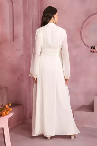 Designer Jalabiya with Embrodiered Embellished Front Panel
