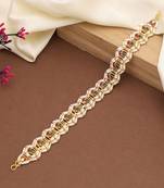 Maroon & green color kundan matha patti