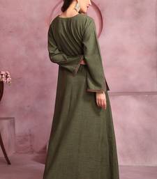 Embroidered Yoke Flared Maxi Dress For Women