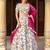 White Silk Semi Stitched Lehenga Choli with Floral Printed Work