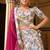 White Silk Semi Stitched Lehenga Choli with Floral Printed Work