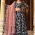 Black Silk Semi Stitched Lehenga Choli with Floral Printed Work
