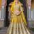 Yellow Net Semi Stitched Lehenga Choli with Stone Embroidery Work