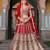 Red Net Semi Stitched Lehenga Choli with Stone Embroidery Work