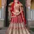 Red Net Semi Stitched Lehenga Choli with Stone Embroidery Work