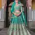 Turquoise Net Semi Stitched Lehenga Choli with Stone Embroidery Work