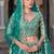 Turquoise Net Semi Stitched Lehenga Choli with Stone Embroidery Work