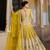 Yellow Net Semi Stitched Lehenga Choli with Stone Embroidery Work