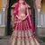 Magenta Net Semi Stitched Lehenga Choli with Stone Embroidery Work
