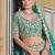 Turquoise Net Semi Stitched Lehenga Choli with Stone Embroidery Work