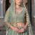 Green Net Semi Stitched Lehenga Choli with Stone Embroidery Work