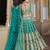 Turquoise Net Semi Stitched Lehenga Choli with Stone Embroidery Work