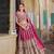 Magenta Net Semi Stitched Lehenga Choli with Stone Embroidery Work
