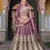 purple net lehenga choli with stone embroidery work
