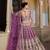 purple net lehenga choli with stone embroidery work
