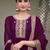 purple faux georgette sequin embroidered suit