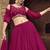 Magenta Georgette Semi Stitched Lehenga Choli with Hand Work
