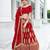 Red Georgette Semi Stitched Lehenga Choli with Sequence & Thread Work