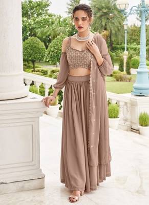 Chiku Georgette Lehenga Choli with Sequin & Thread Work 1