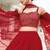 Red Georgette Semi Stitched Lehenga Choli with Sequence & Thread Work