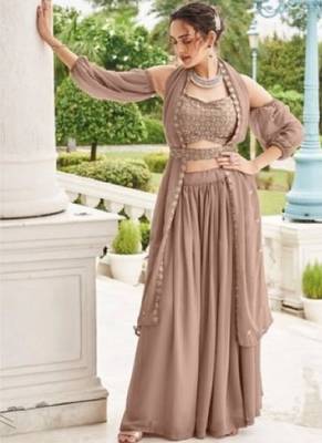 Chiku Georgette Lehenga Choli with Sequin & Thread Work 3