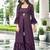 Purple georgette free size stitched shrug suit with sequence thread work