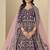 Velvet embroidered purple engagement wear anarkali suit