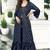 navy georgette shrug suit - full stitched free size