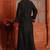 Designer Jalabiya in Black with Red Embroidery and Buttons