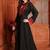 Designer Jalabiya in Black with Red Embroidery and Buttons