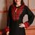 Designer Jalabiya in Black with Red Embroidery and Buttons