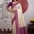 cream and wine handloom art silk festival trendy saree