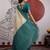 cream and teal handloom weaving art silk festival trendy saree