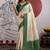 cream and green handloom weaving art silk festival trendy saree