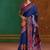navy blue cotton blend weaving contemporary saree