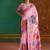 pink cotton blend weaving contemporary saree
