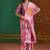 pink cotton blend weaving contemporary saree