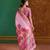 pink cotton blend weaving contemporary saree