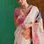 cream cotton blend weaving contemporary saree