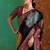 black cotton blend weaving contemporary saree