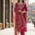 pink chanderi silk embroidered straight kurta pant and dupatta set