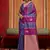 purple & navy blue handloom silk blend saree with zari weaving