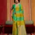 mustard & sea green handloom silk blend saree with zari weaving